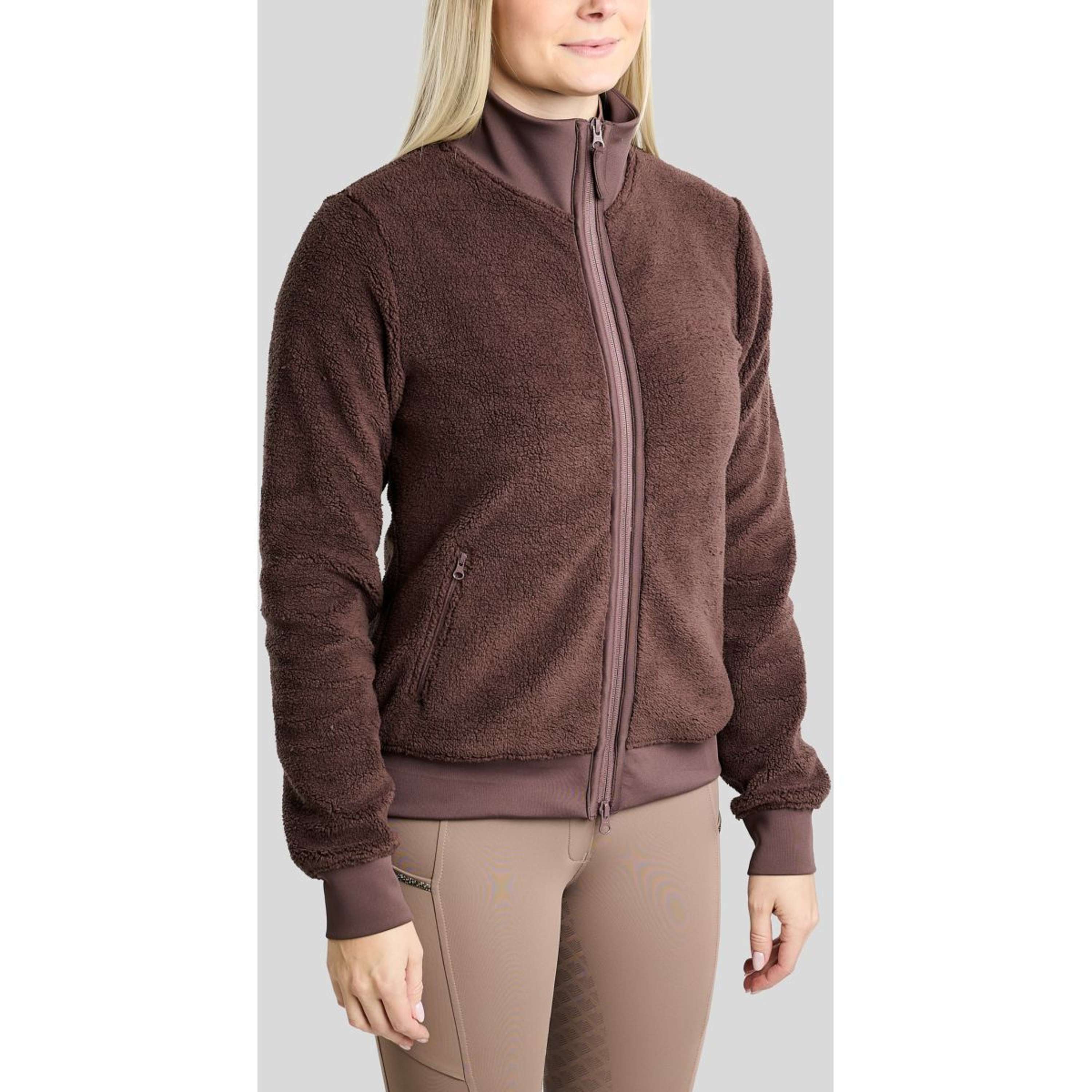 Montar Felpa con cappuccio e zip MoEbba Teddy Pile Golden Quartz Black Peony