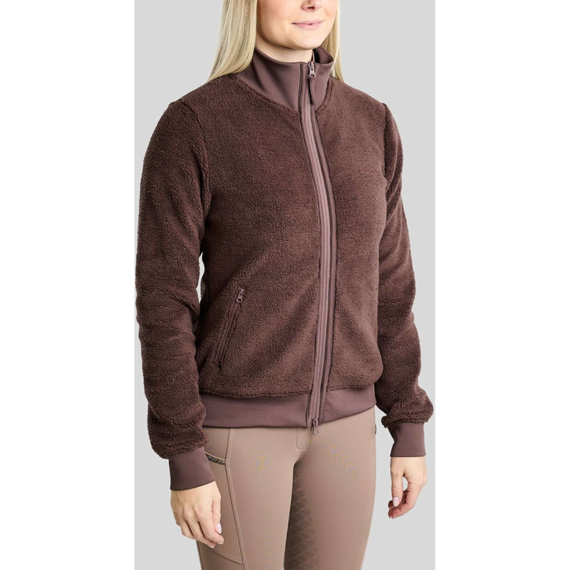 Montar Felpa con cappuccio e zip MoEbba Teddy Pile Golden Quartz Black Peony