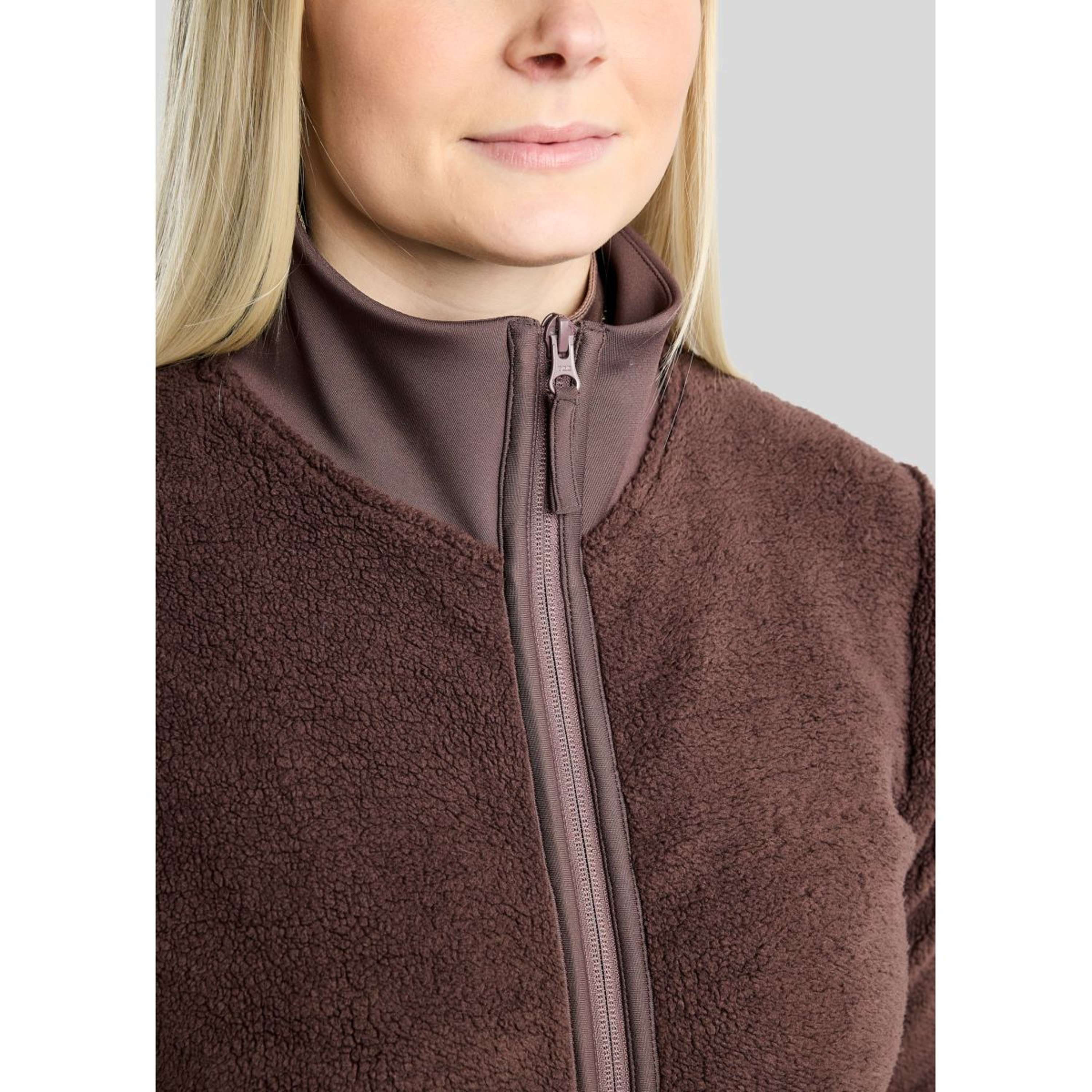 Montar Felpa con cappuccio e zip MoEbba Teddy Pile Golden Quartz Black Peony