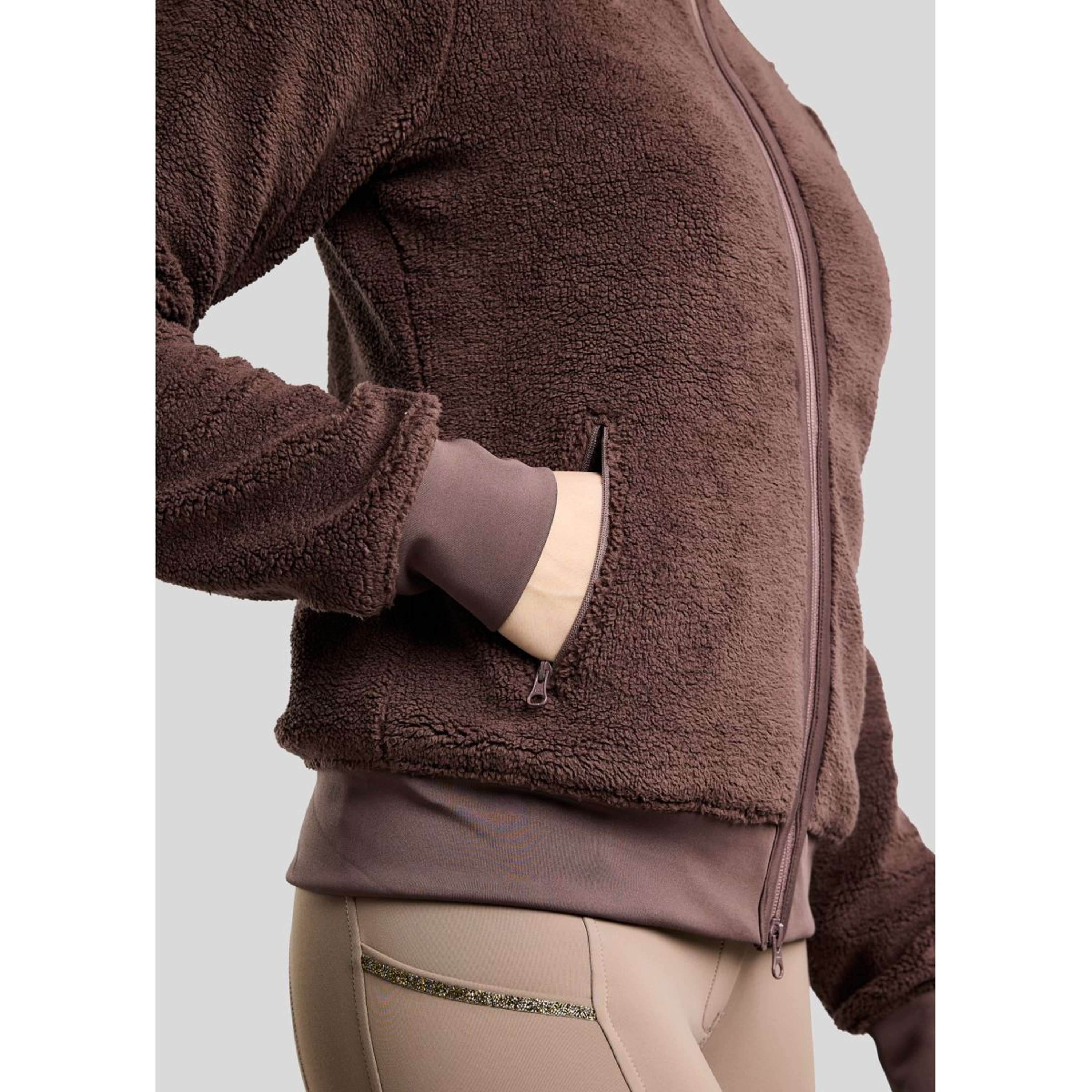 Montar Felpa con cappuccio e zip MoEbba Teddy Pile Golden Quartz Black Peony