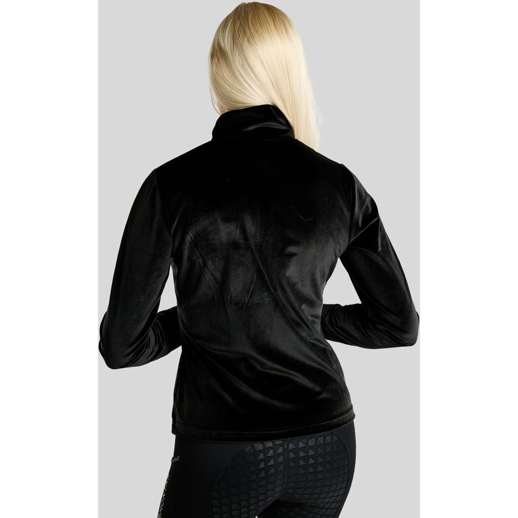 Montar Felpa con cappuccio e zip MoValerie Velvet Golden Quartz Crystals Nero