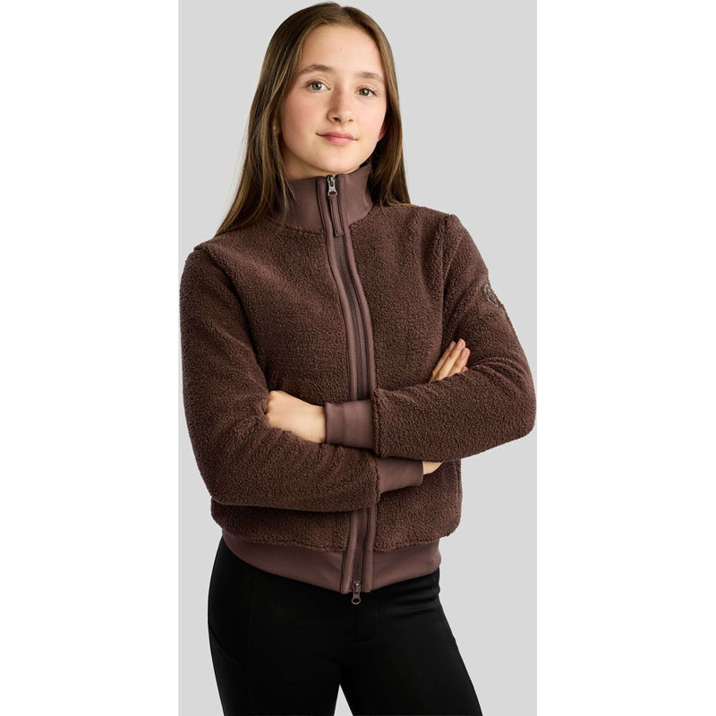 Montar Felpa con cappuccio e zip MoEbba Teddy Pile Golden Quartz Kids Black Peony