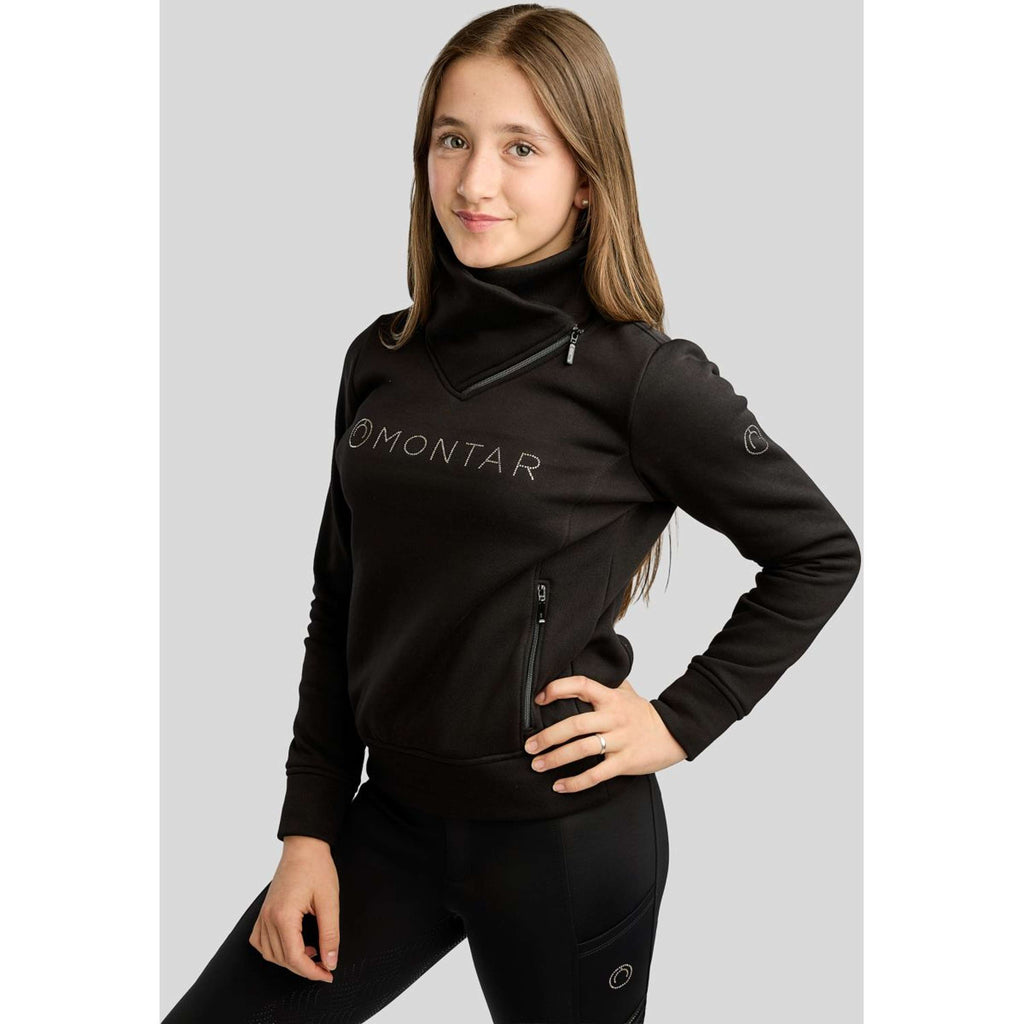 Montar Maglione MoNaja High Collar Golden Quartz Crystals Kids Nero