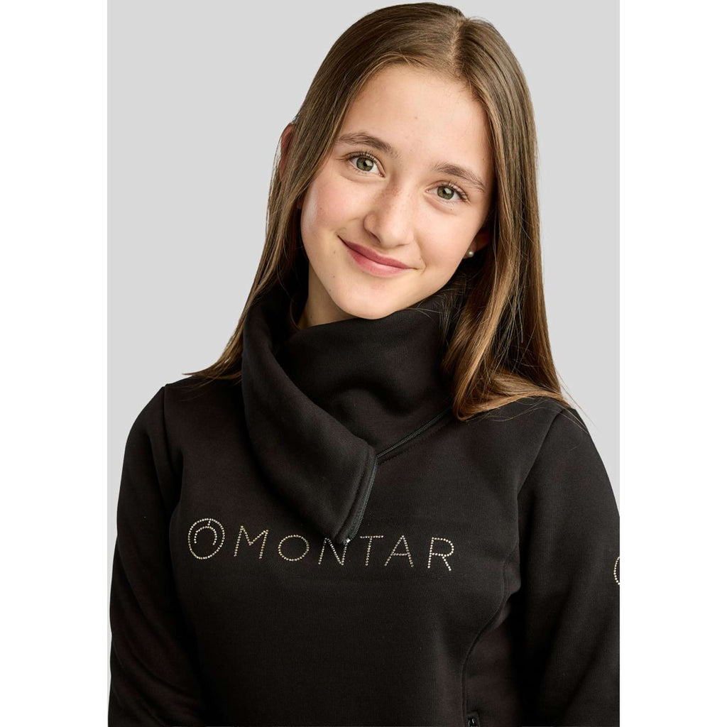 Montar Maglione MoNaja High Collar Golden Quartz Crystals Kids Nero