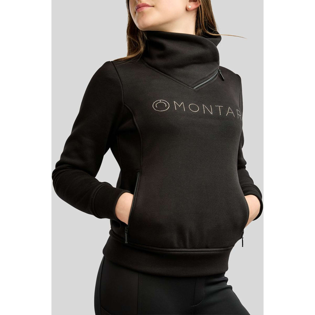 Montar Maglione MoNaja High Collar Golden Quartz Crystals Kids Nero