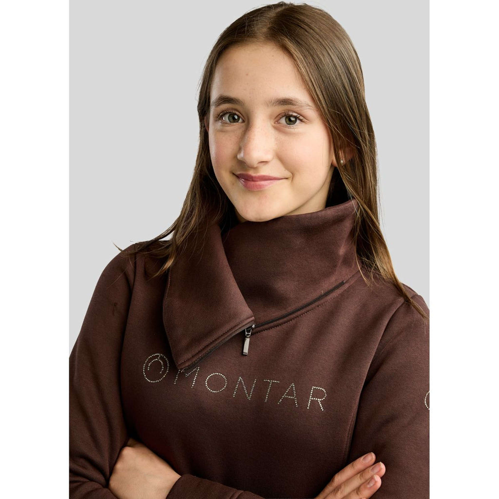 Montar Maglione MoNaja High Collar Golden Quartz Crystals Kids Black Peony