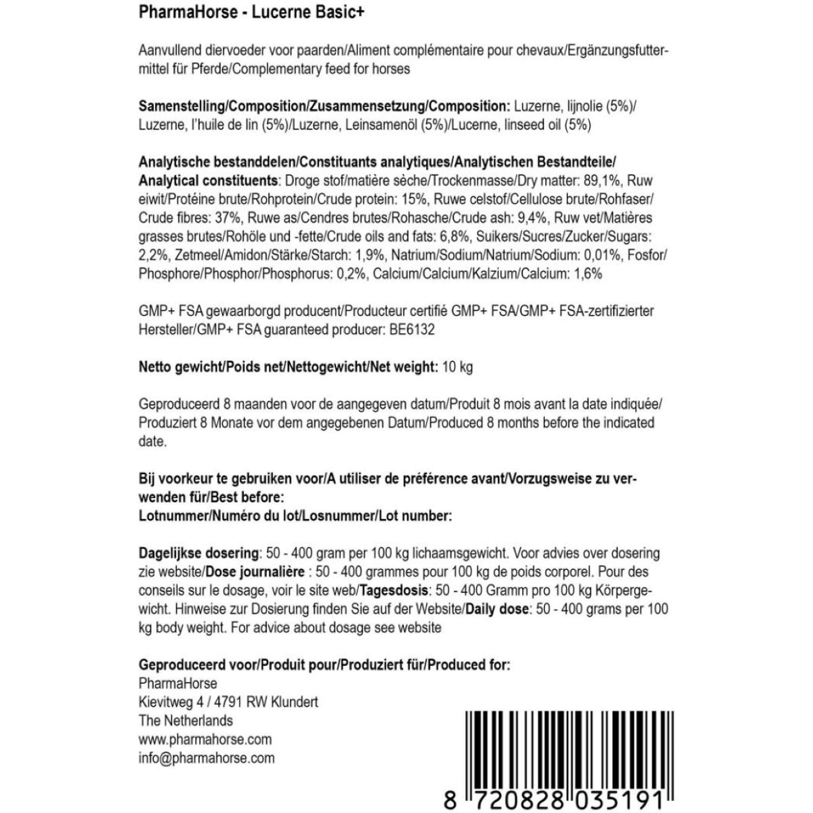 PharmaHorse Luzerne Base+ PharmaHorse Luzerne Base+