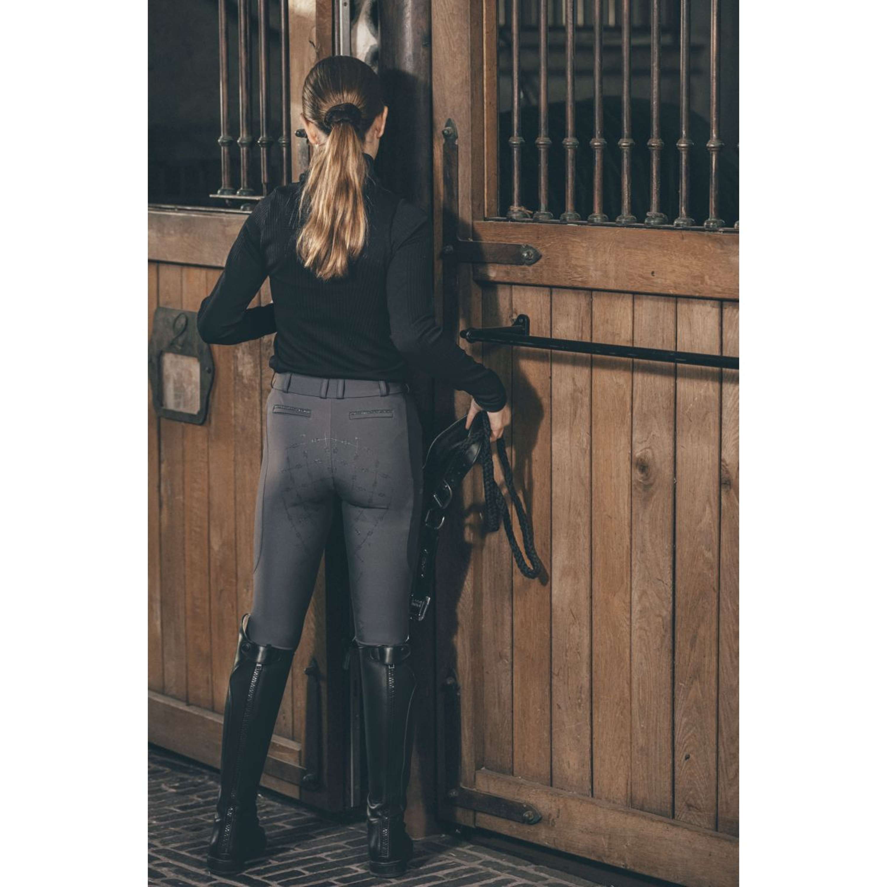 Pikeur Pantaloni da Equitazione Ceelina GripTec Kids Midwaist Full Grip Graphite Blue