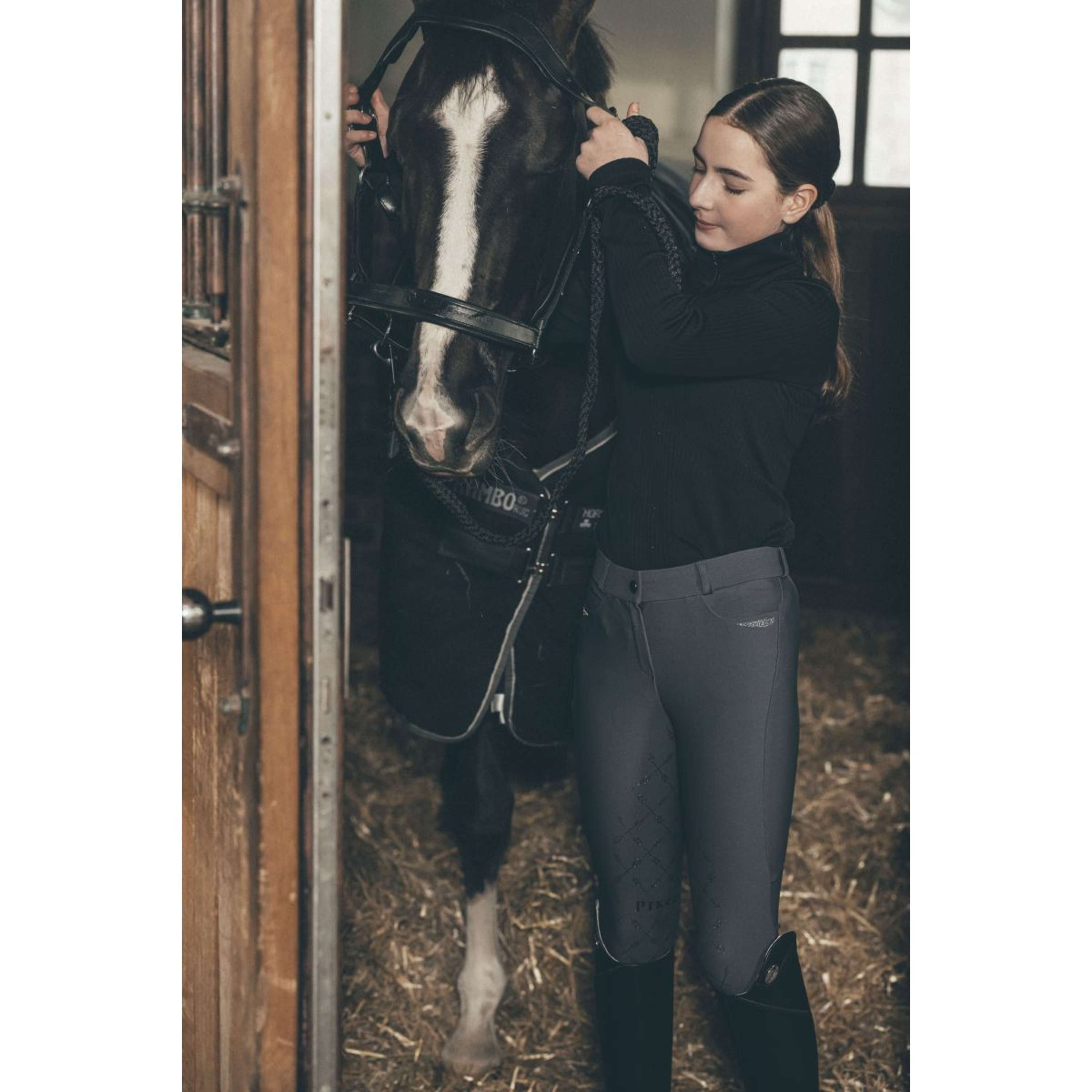 Pikeur Pantaloni da Equitazione Ceelina GripTec Kids Midwaist Full Grip Graphite Blue