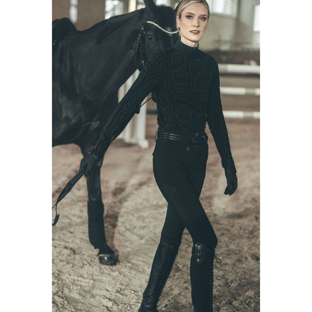 Pikeur Maglia Zip Print Selection AW26 Maniche Lunghe Nero