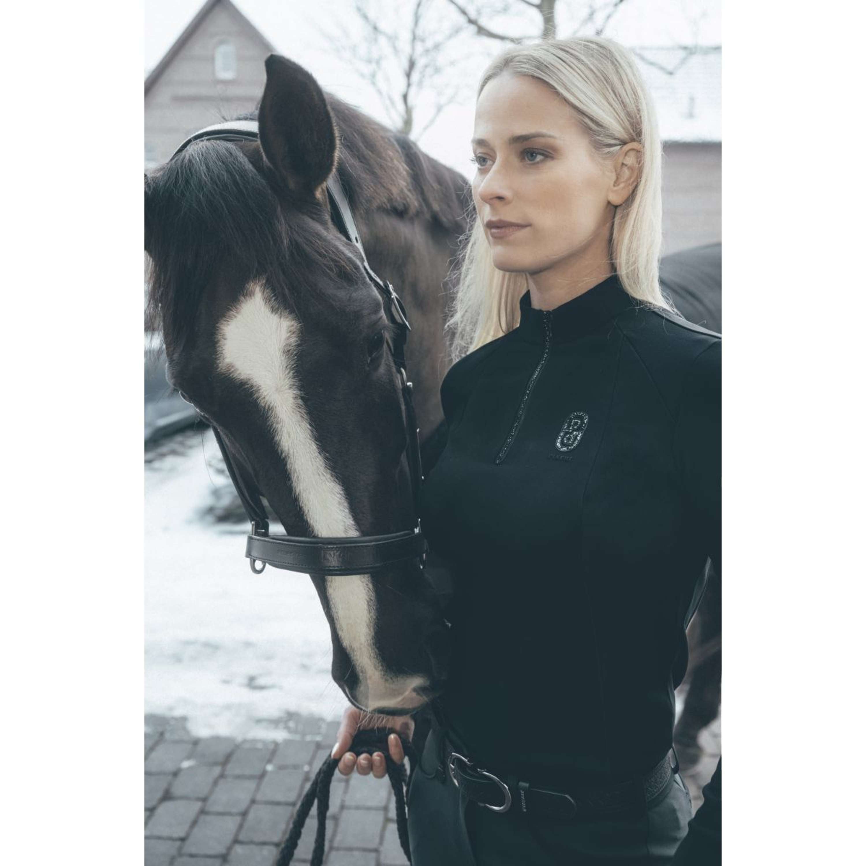 Pikeur Maglia Zip Rip Selection AW26 Maniche Lunghe Nero