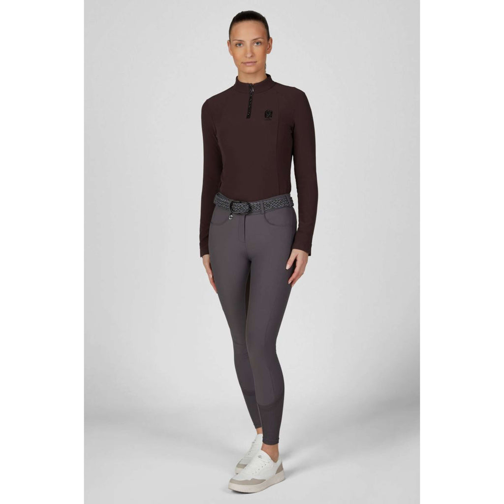 Pikeur Pantaloni da Equitazione Ceelina GridTexLeather Highwaist Full Grip Basalt Grey