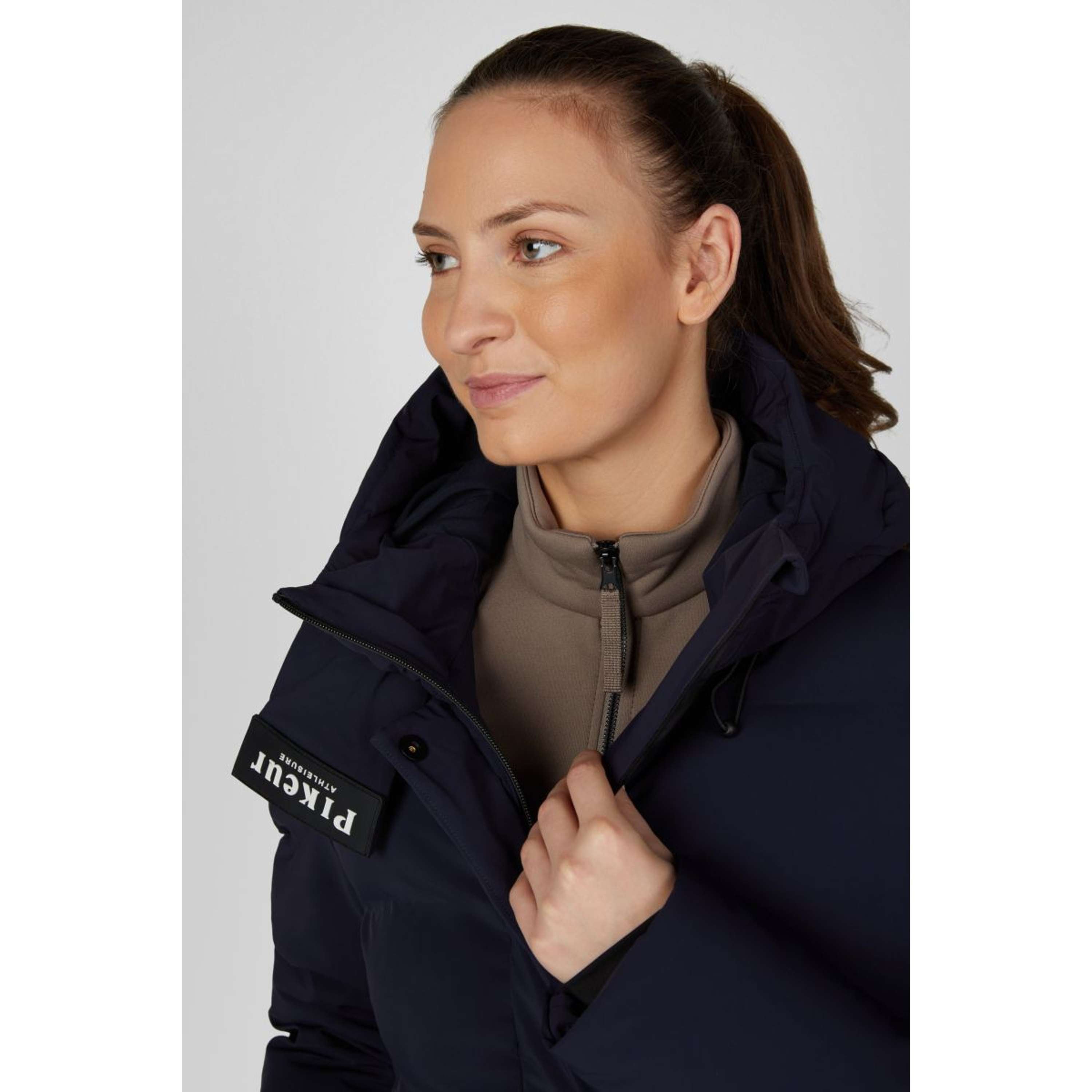 Pikeur Cappotto Lungo Quilted Raincoat Athleisure AW26 Nightblue