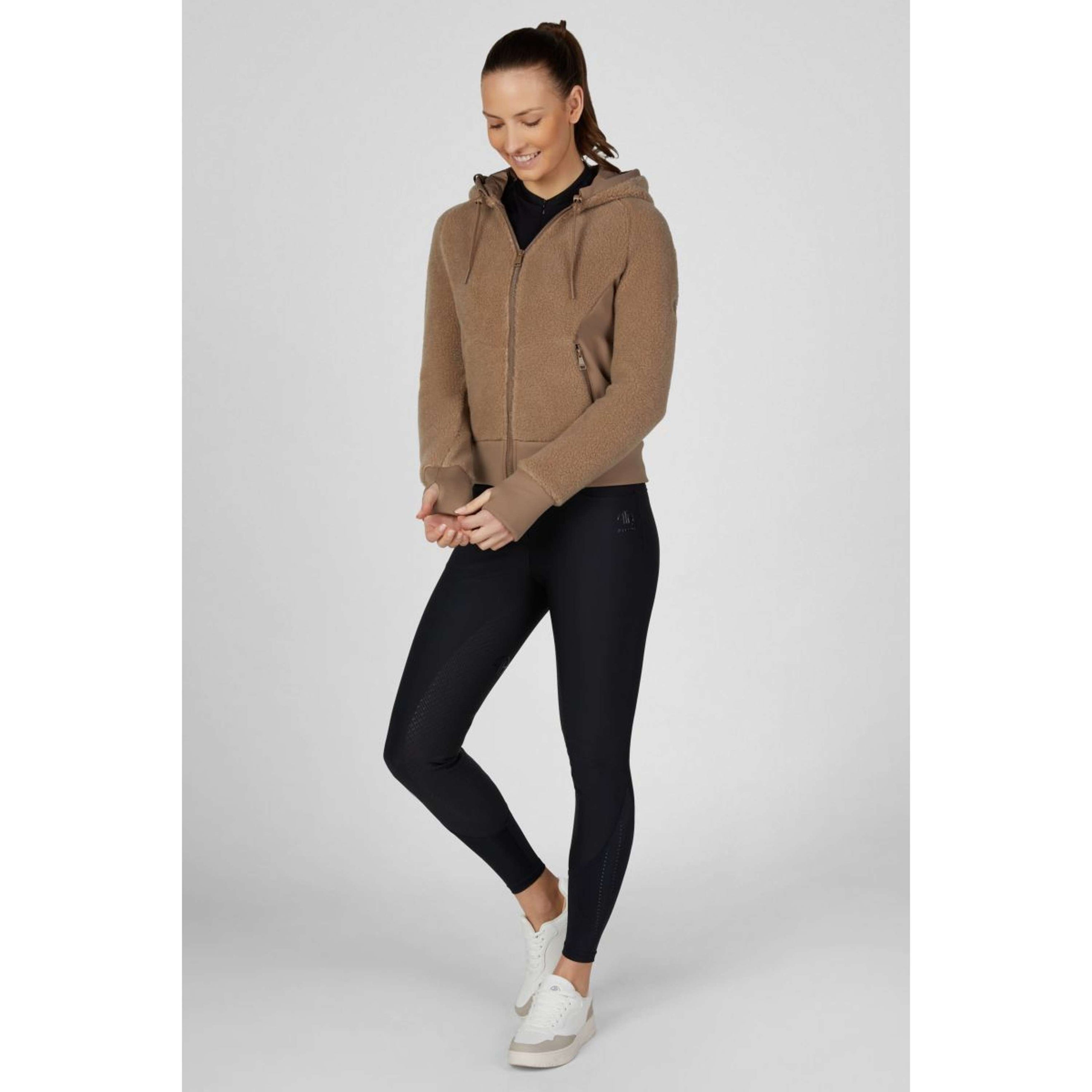 Pikeur Felpa con cappuccio e zip Teddyfleece Athleisure AW26 Toffee Beige