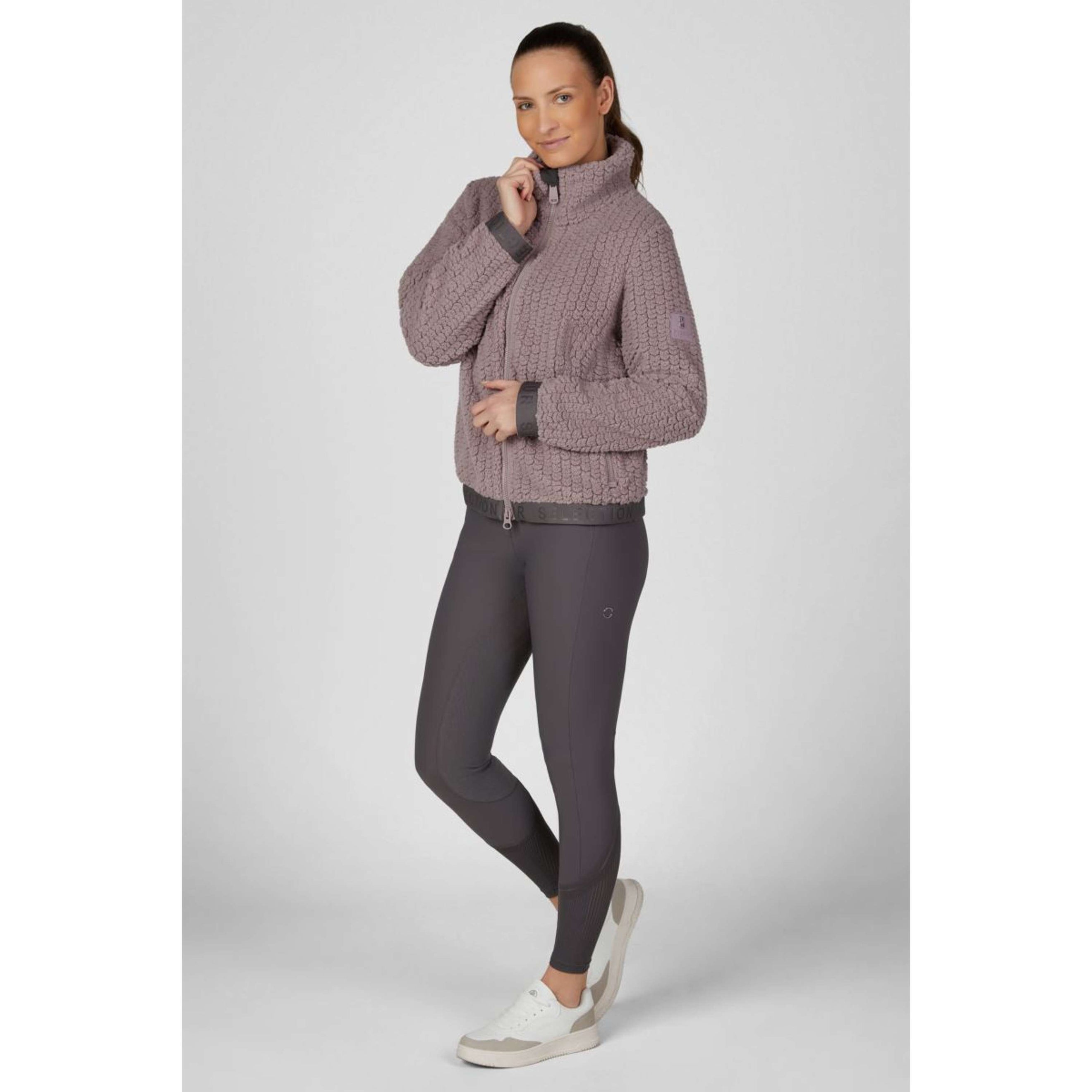 Pikeur Felpa con cappuccio e zip Velvet Selection AW26 Ash Mauve