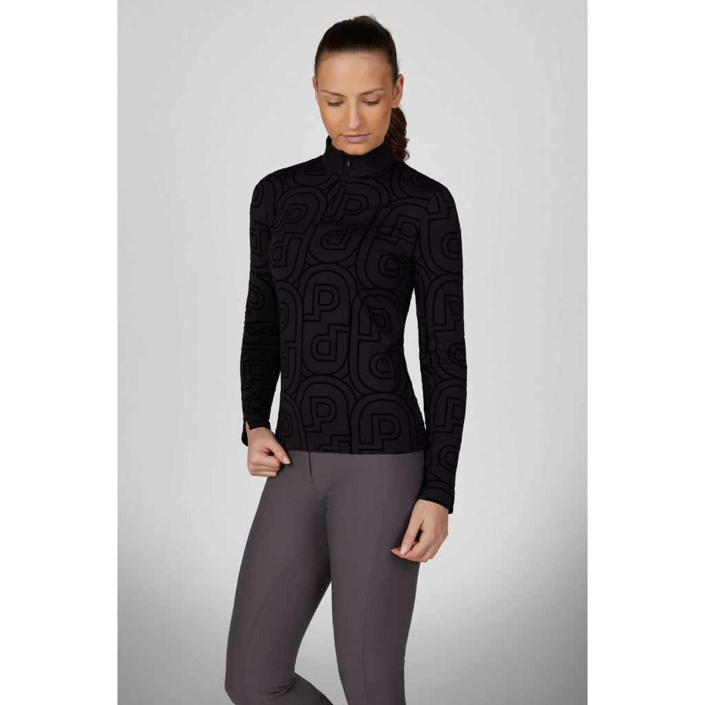 Pikeur Maglia Zip Print Selection AW26 Maniche Lunghe Nero