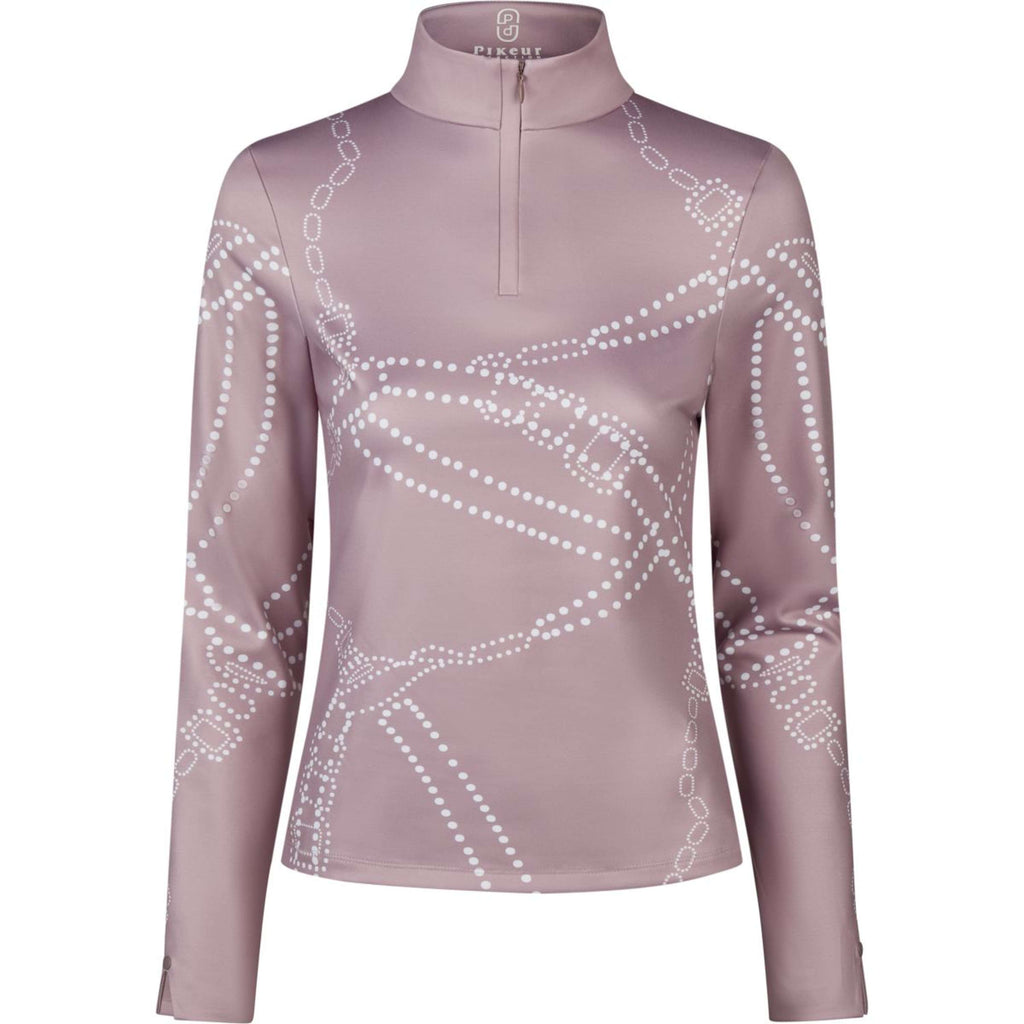 Pikeur Maglia Zip Print Selection AW26 Maniche Lunghe Ash Mauve