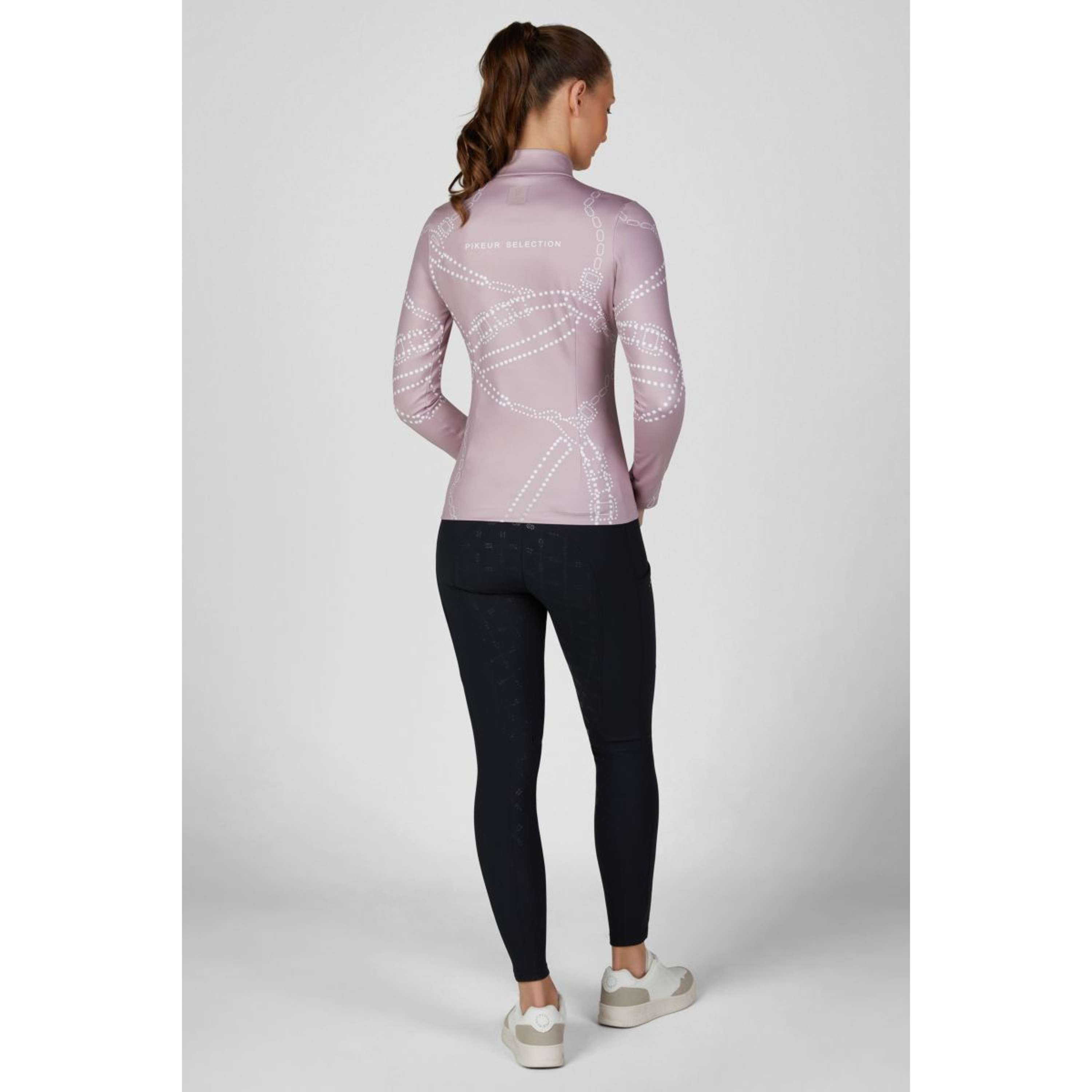 Pikeur Maglia Zip Print Selection AW26 Maniche Lunghe Ash Mauve
