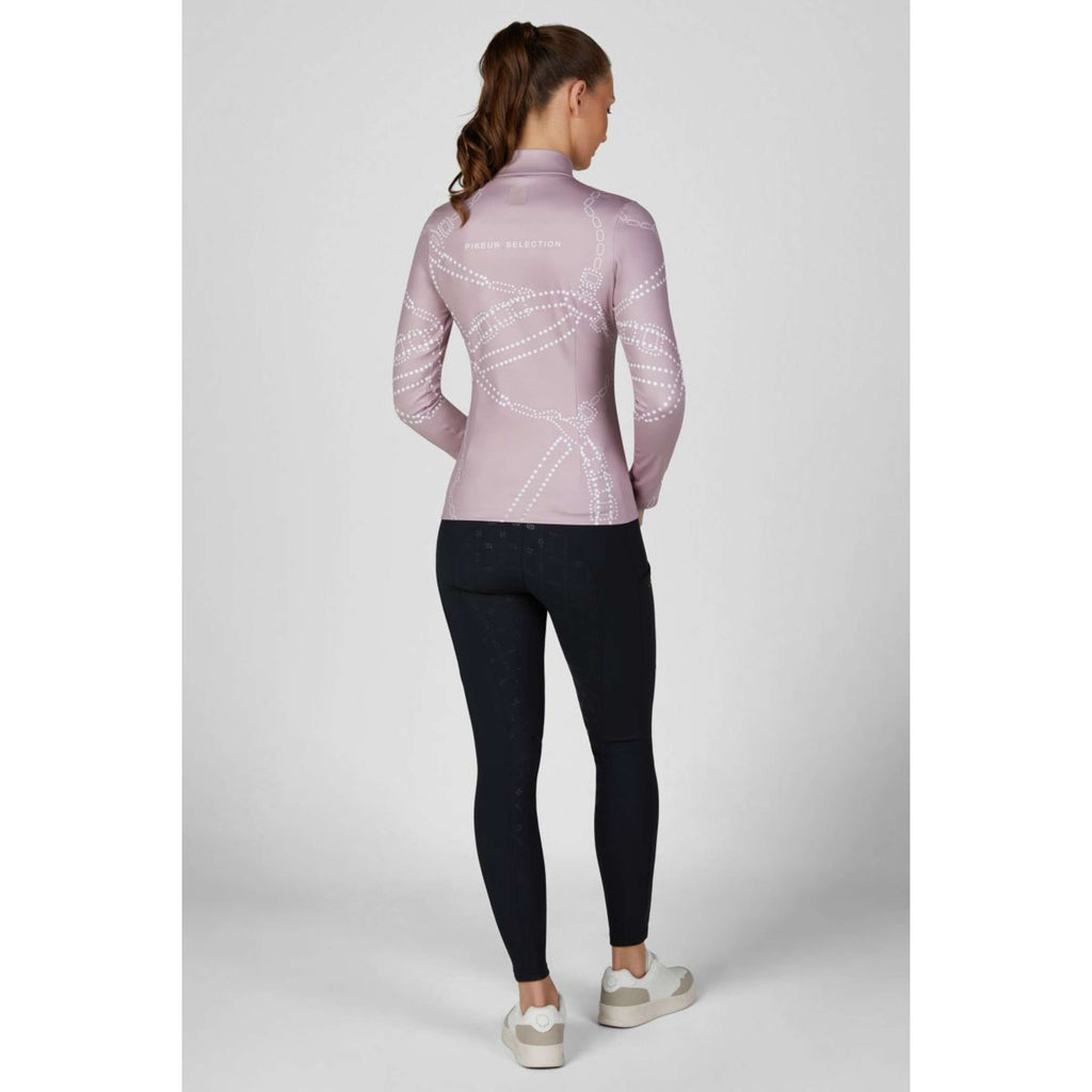 Pikeur Maglia Zip Print Selection AW26 Maniche Lunghe Ash Mauve
