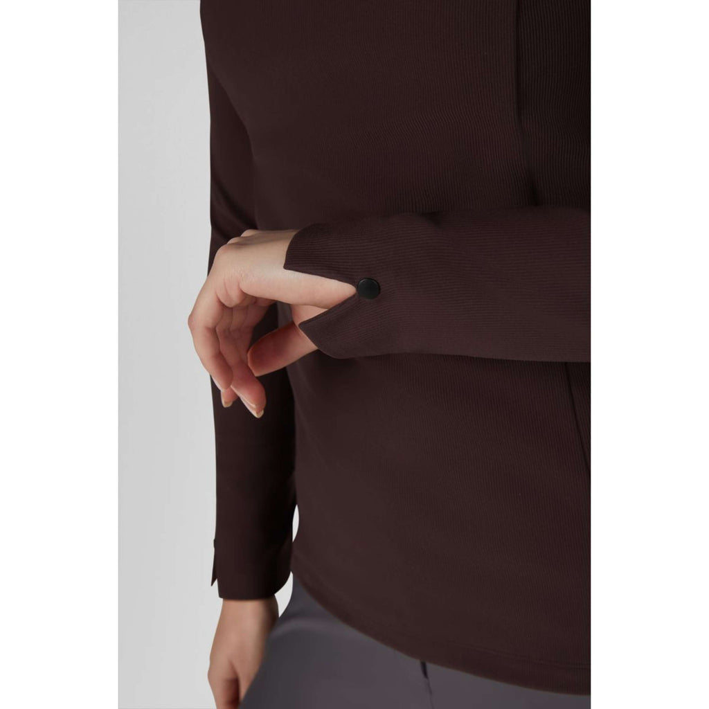 Pikeur Maglia Zip Rip Selection AW26 Maniche Lunghe Marrone Cioccolato