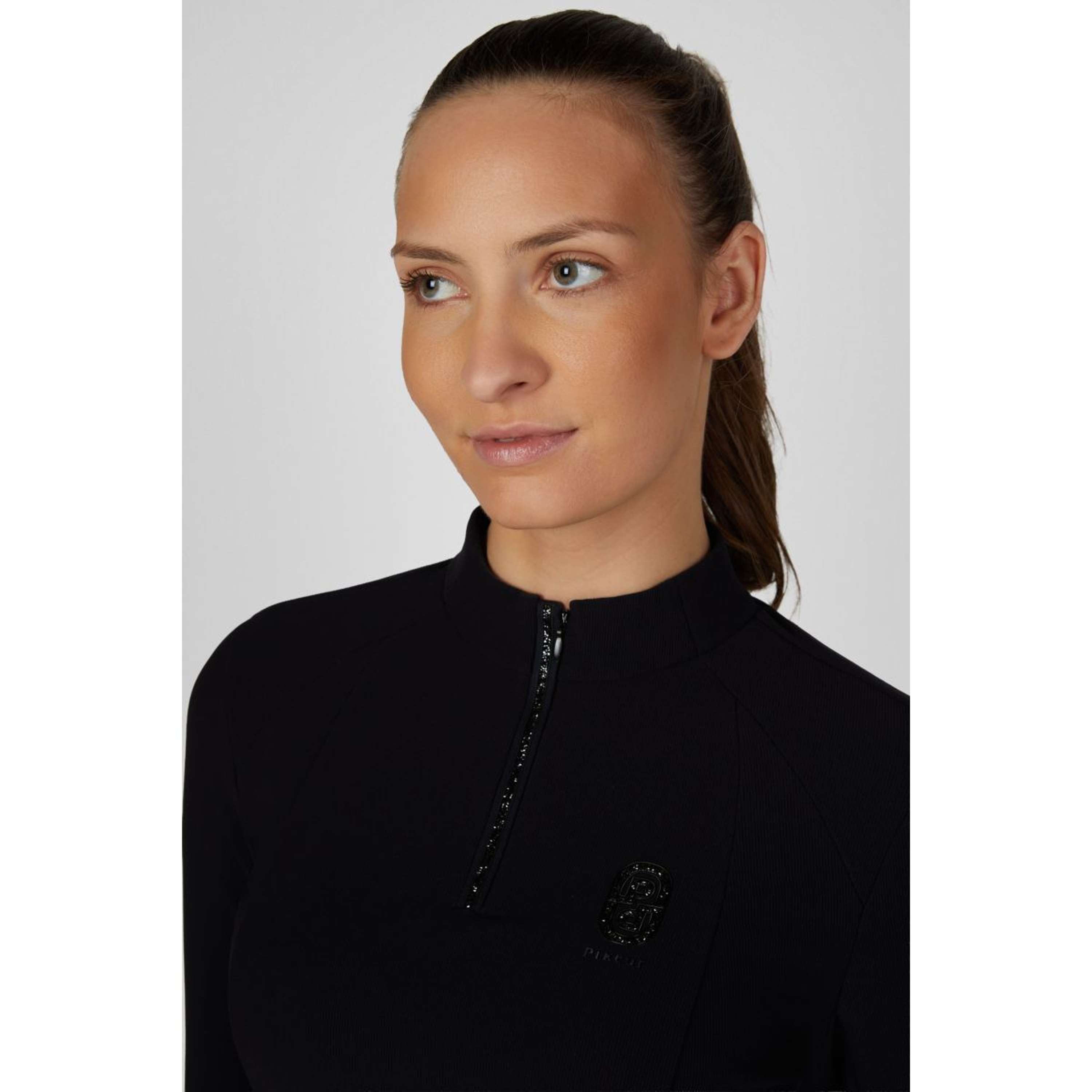 Pikeur Maglia Zip Rip Selection AW26 Maniche Lunghe Nero