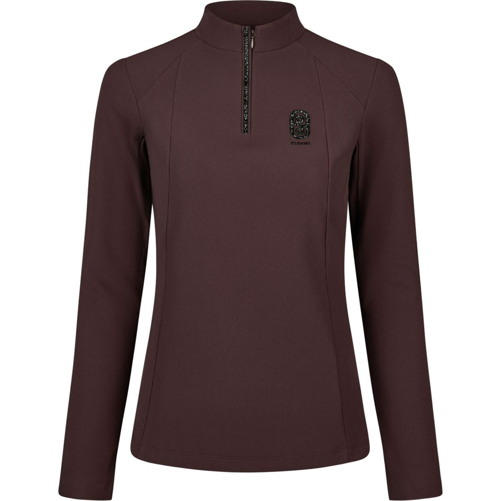 Pikeur Maglia Zip Rip Selection AW26 Maniche Lunghe Marrone Cioccolato