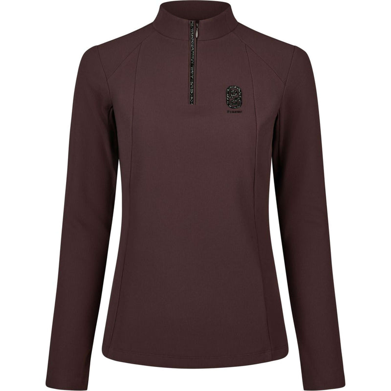 Pikeur Maglia Zip Rip Selection AW26 Maniche Lunghe Marrone Cioccolato
