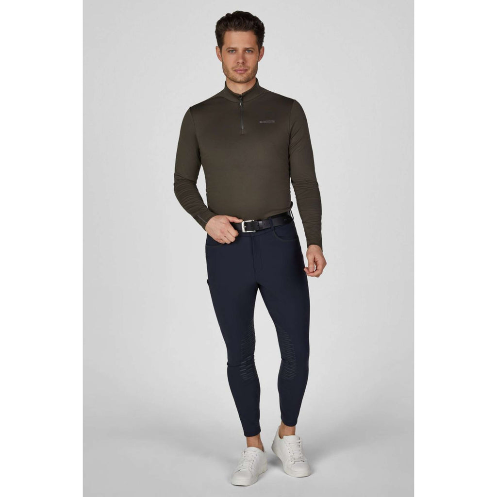 Pikeur Maglia Zip Athleisure AW26 Uomini Verde Oliva