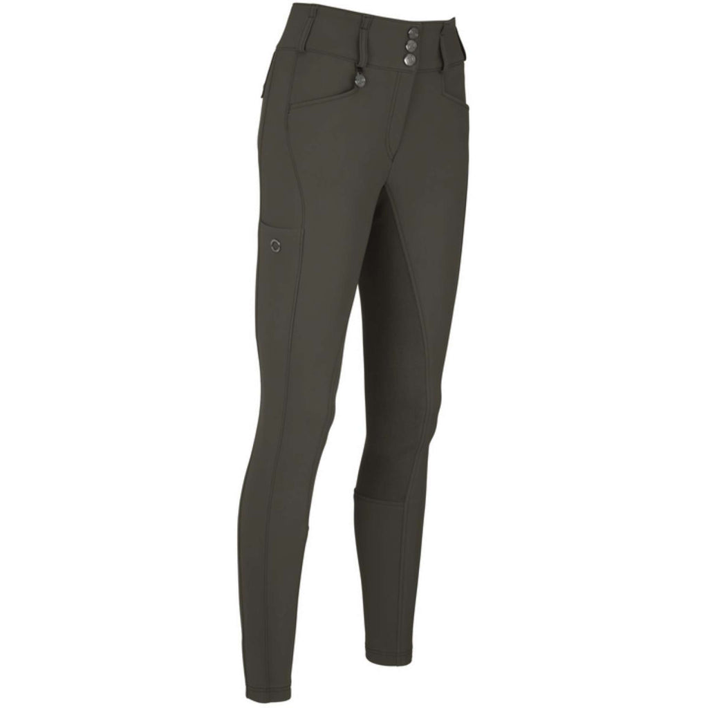 Pikeur Pantaloni da Equitazione New Candela Full Grip Flex Faux Leather Deep Khaki