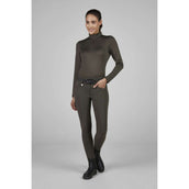 Pikeur Pantaloni da Equitazione New Candela Full Grip Flex Faux Leather Deep Khaki