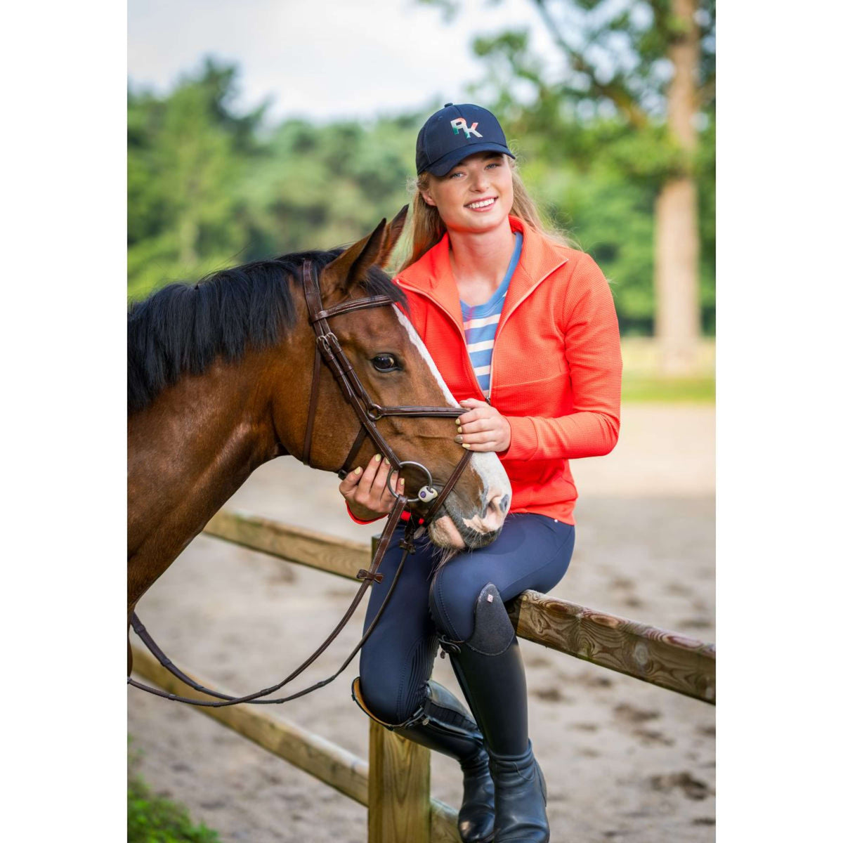 PK International Felpa con cappuccio e zip Arezzo Fluo Coral