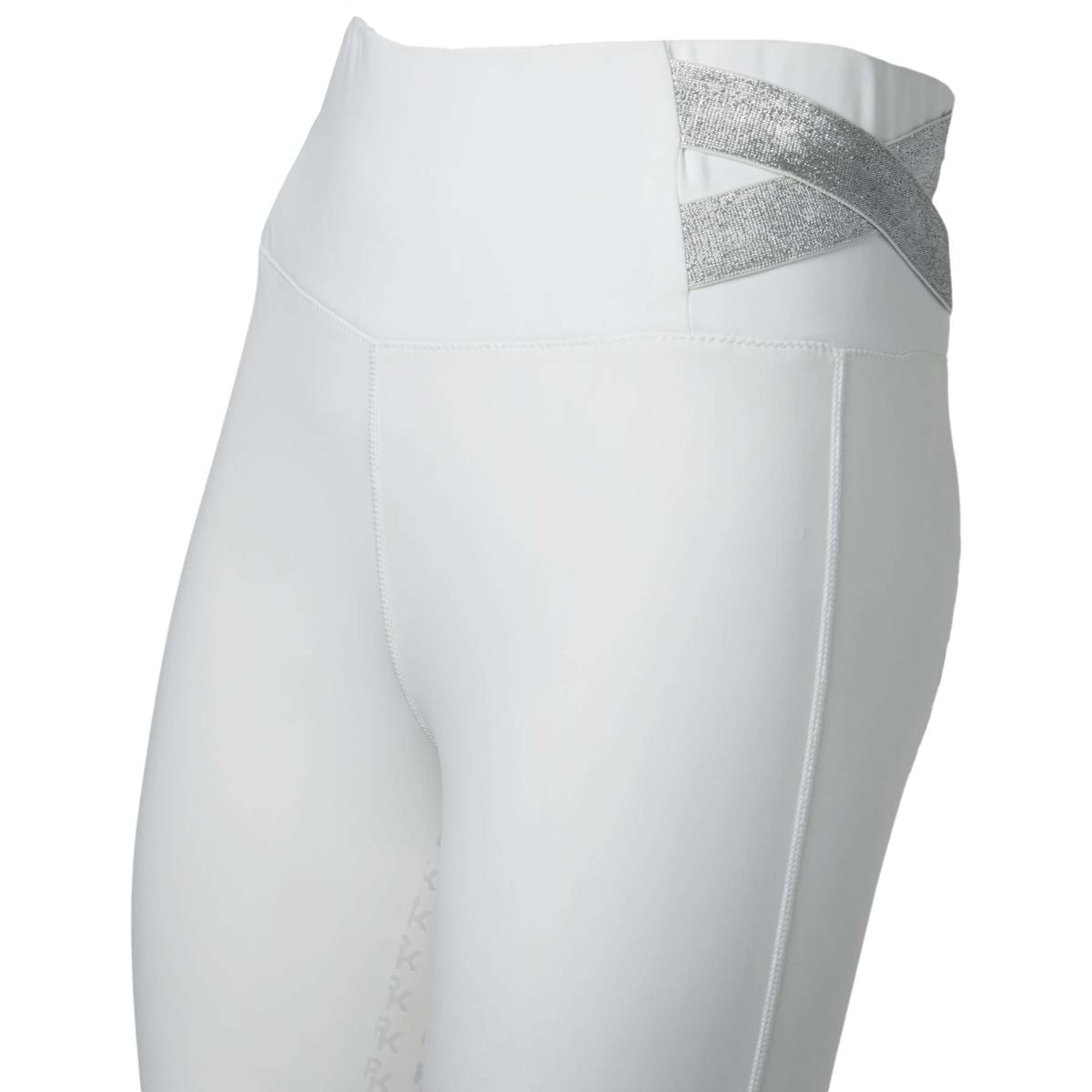 PK Leggings da Equitazione Jupiter Full Grip Bianco