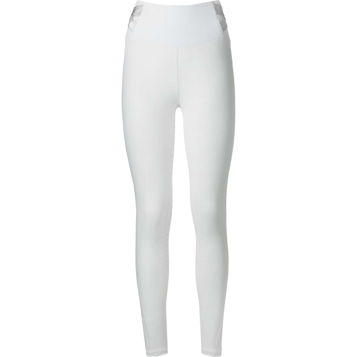 PK Leggings da Equitazione Jupiter Full Grip Bianco