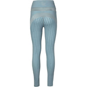 PK International Leggings da Equitazione Technical Ravage Full Grip Faded Blue