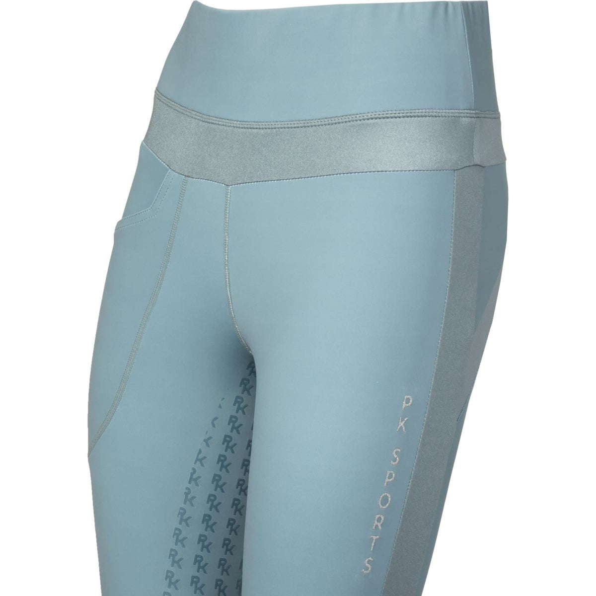 PK International Leggings da Equitazione Technical Ravage Full Grip Faded Blue
