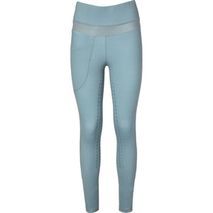 PK International Leggings da Equitazione Technical Ravage Full Grip Faded Blue