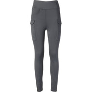 PK International Leggings da Equitazione Tiesto Full Grip Carbone