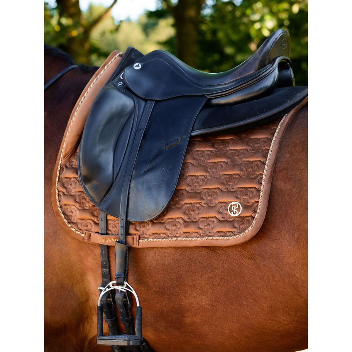 PS of Sweden Sottosella Velvet Monogram Dressage Fudge