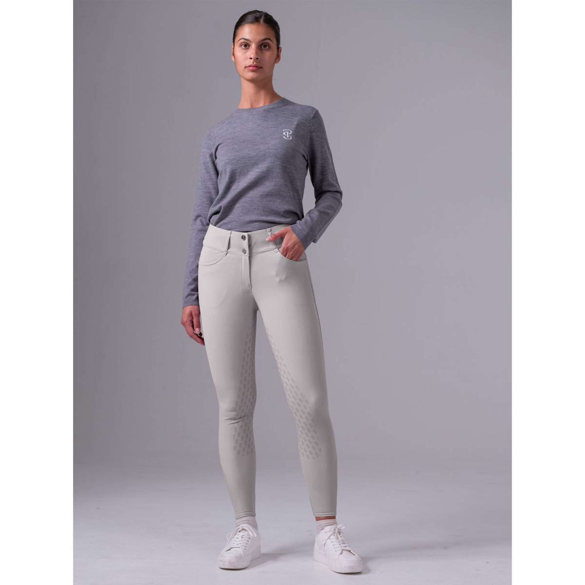 PS of Sweden Maglione PS Logo Mid Grey Melange