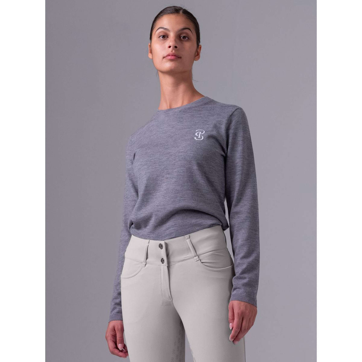 PS of Sweden Maglione PS Logo Mid Grey Melange