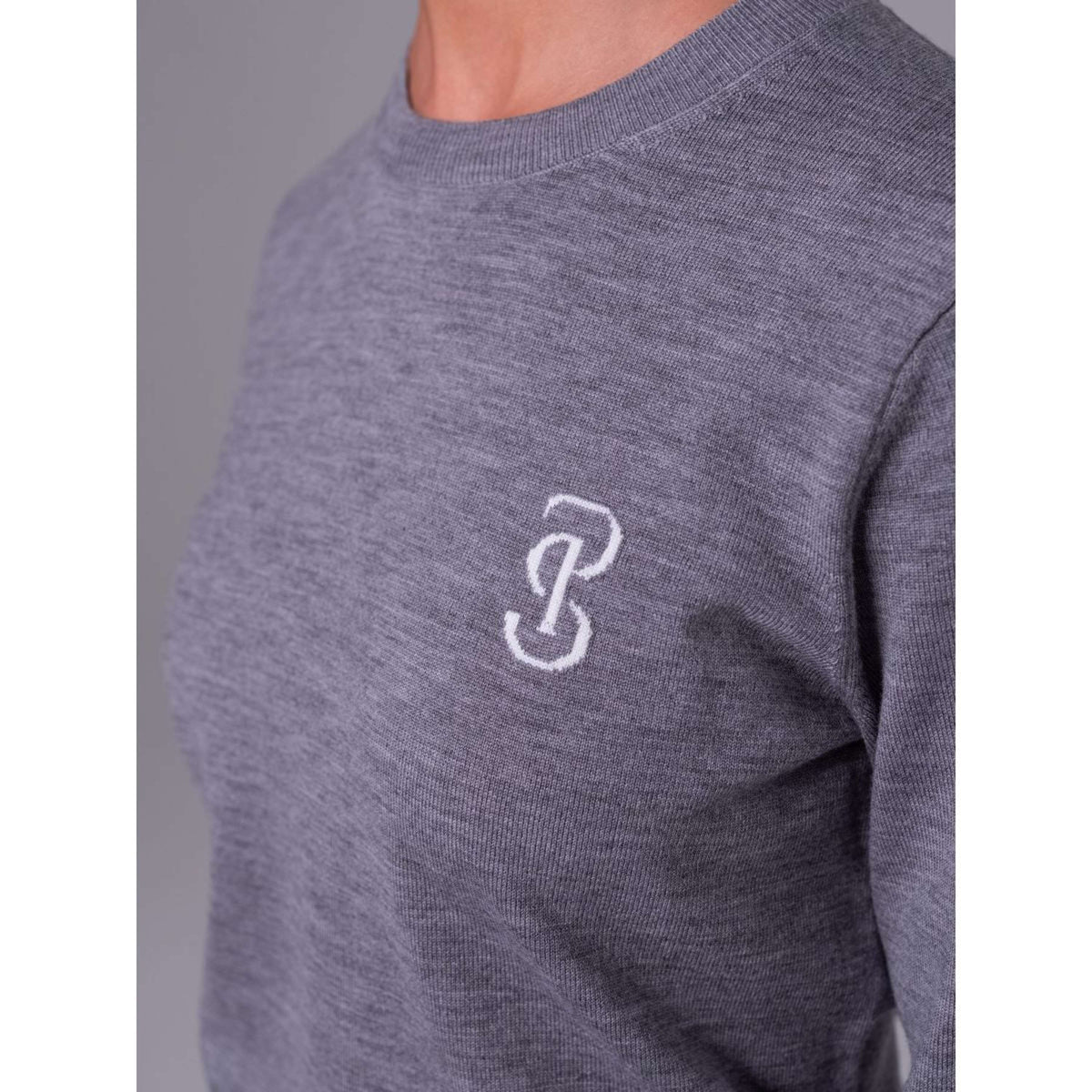 PS of Sweden Maglione PS Logo Mid Grey Melange