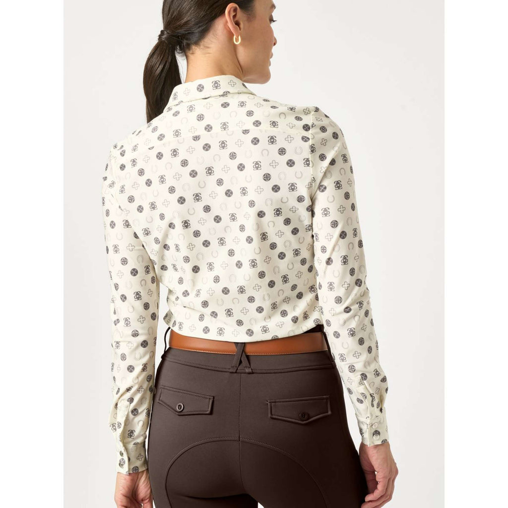 PS of Sweden Maglia Valerie Printed Maniche Lunghe Off White Monogram