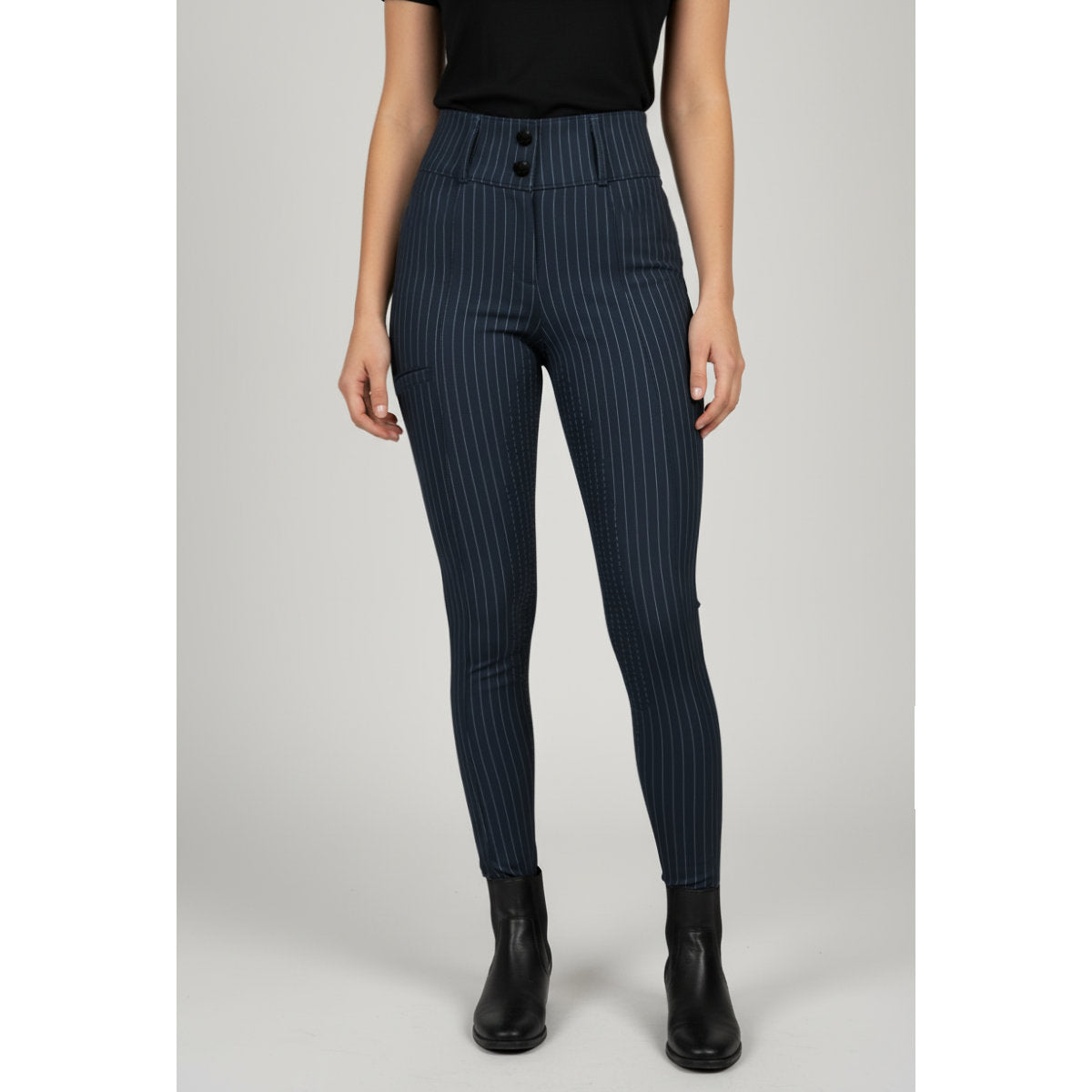 PS of Sweden Pantaloni da Equitazione Penny Pinstripe Full Grip Navy