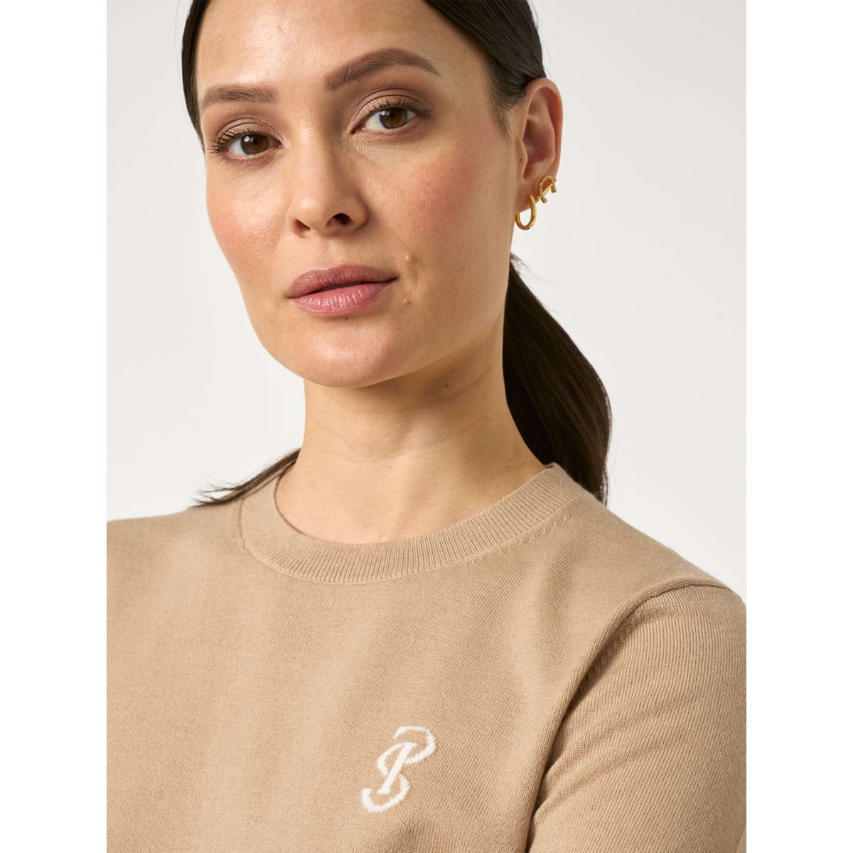 PS of Sweden Maglione PS Logo Desert Beige
