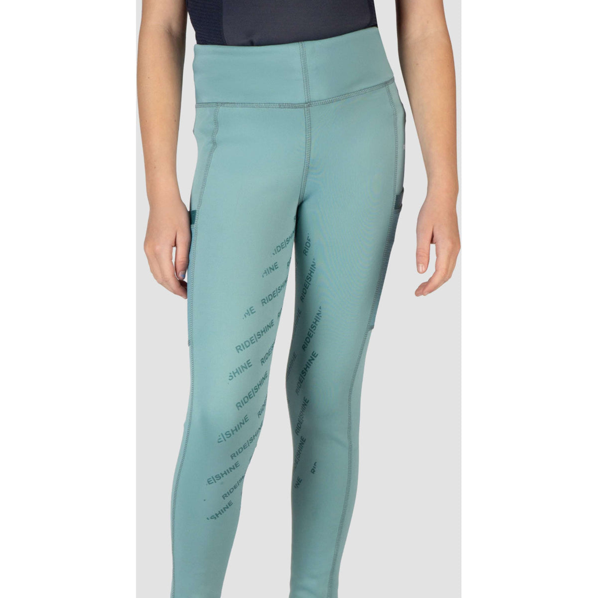 Red Horse Leggings da Equitazione Mitsu Full Grip Eucalyptus Green