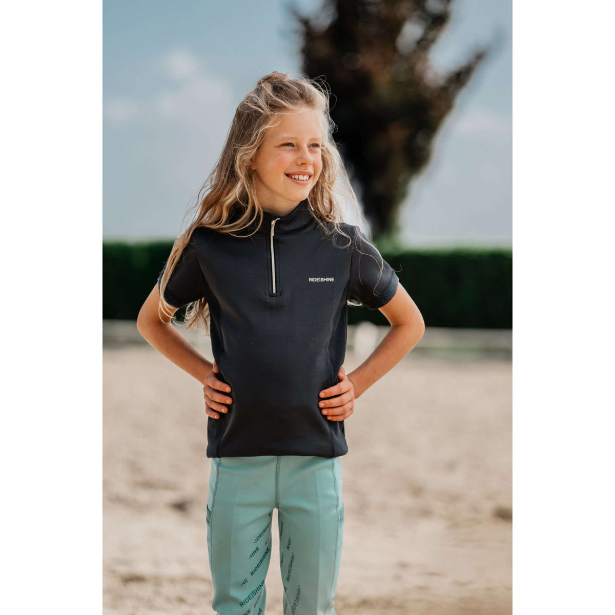 Red Horse Leggings da Equitazione Mitsu Full Grip Eucalyptus Green