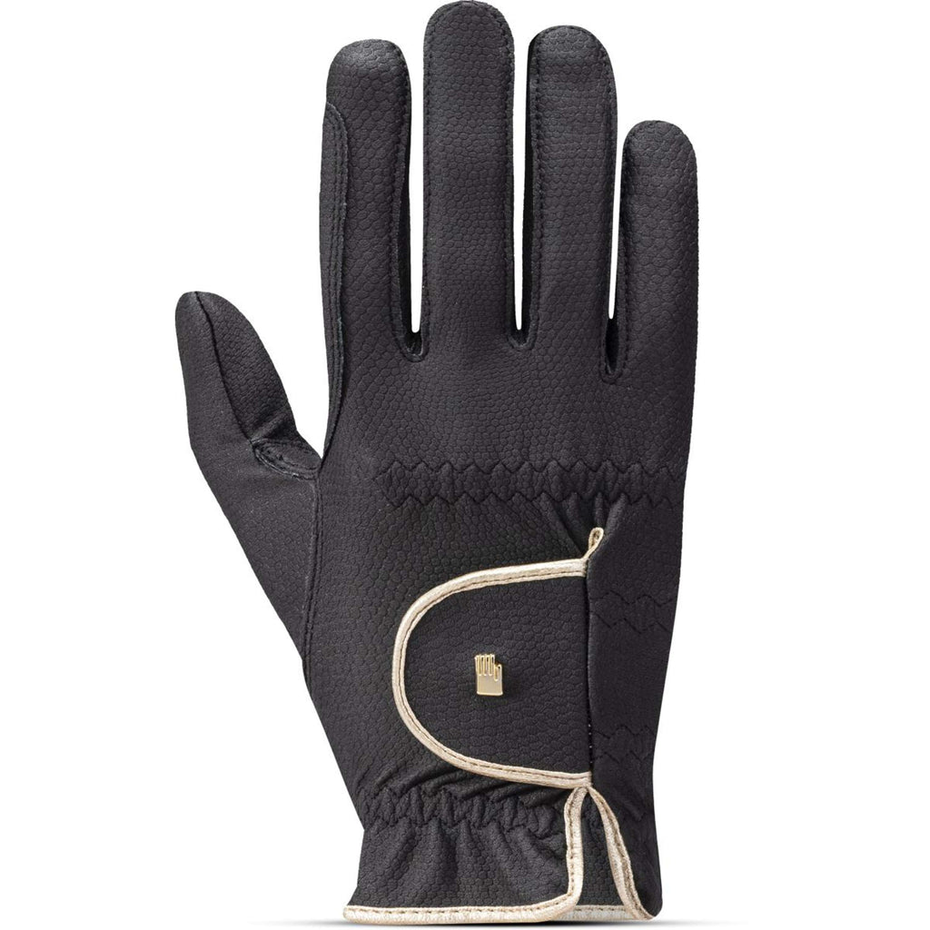 Roeckl Guanti da Equitazione Lona Nero/Oro