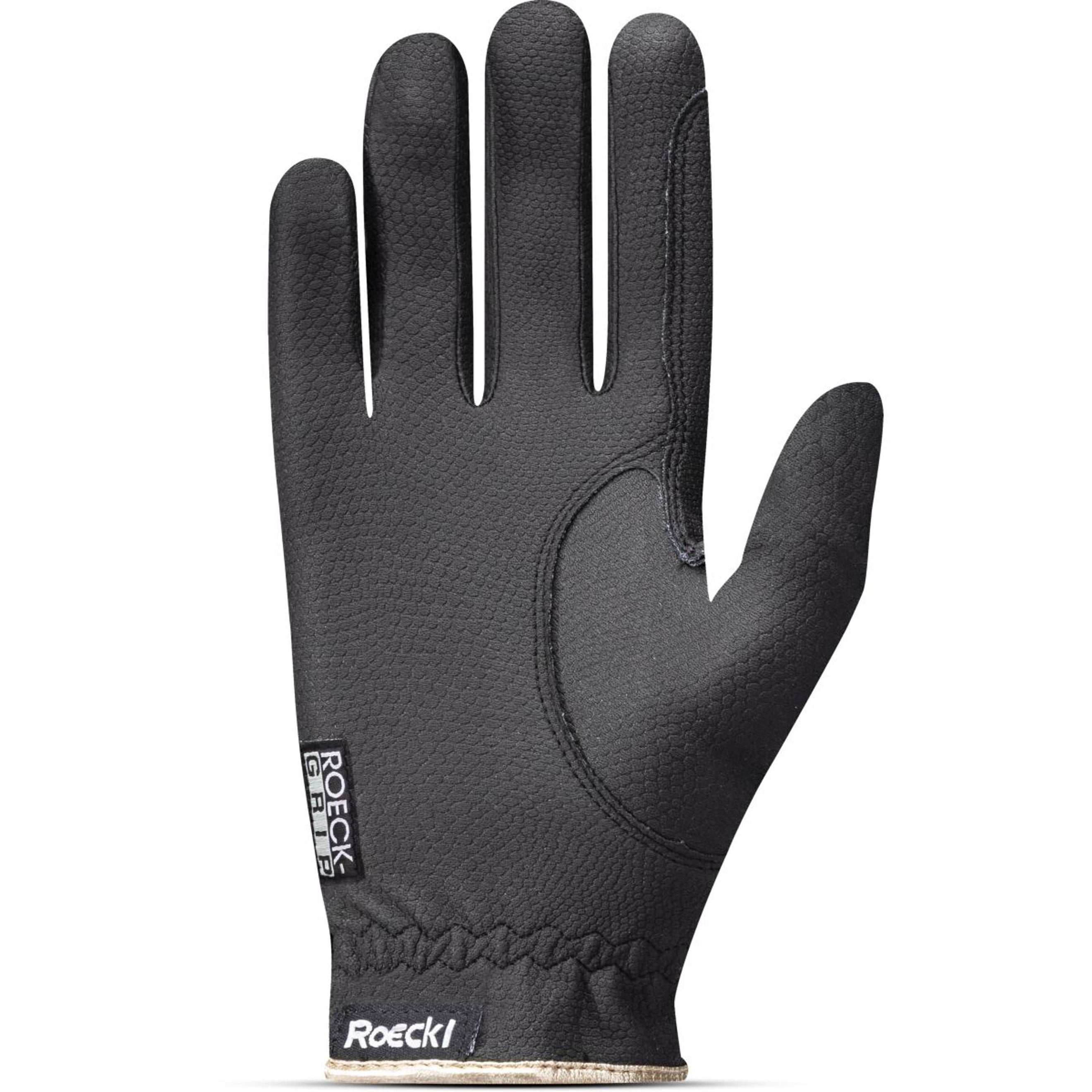 Roeckl Guanti da Equitazione Lona Nero/Oro