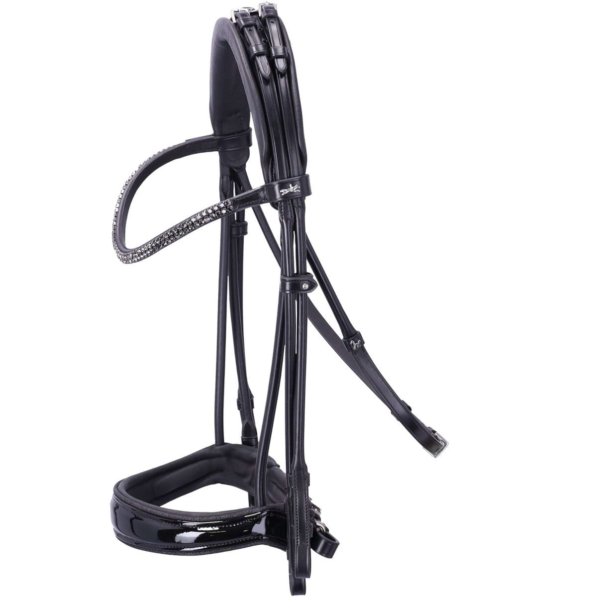 Schockemöhle Briglia Doppia SP Isabell Werth Bella Rose Nero/Vernice/Argento
