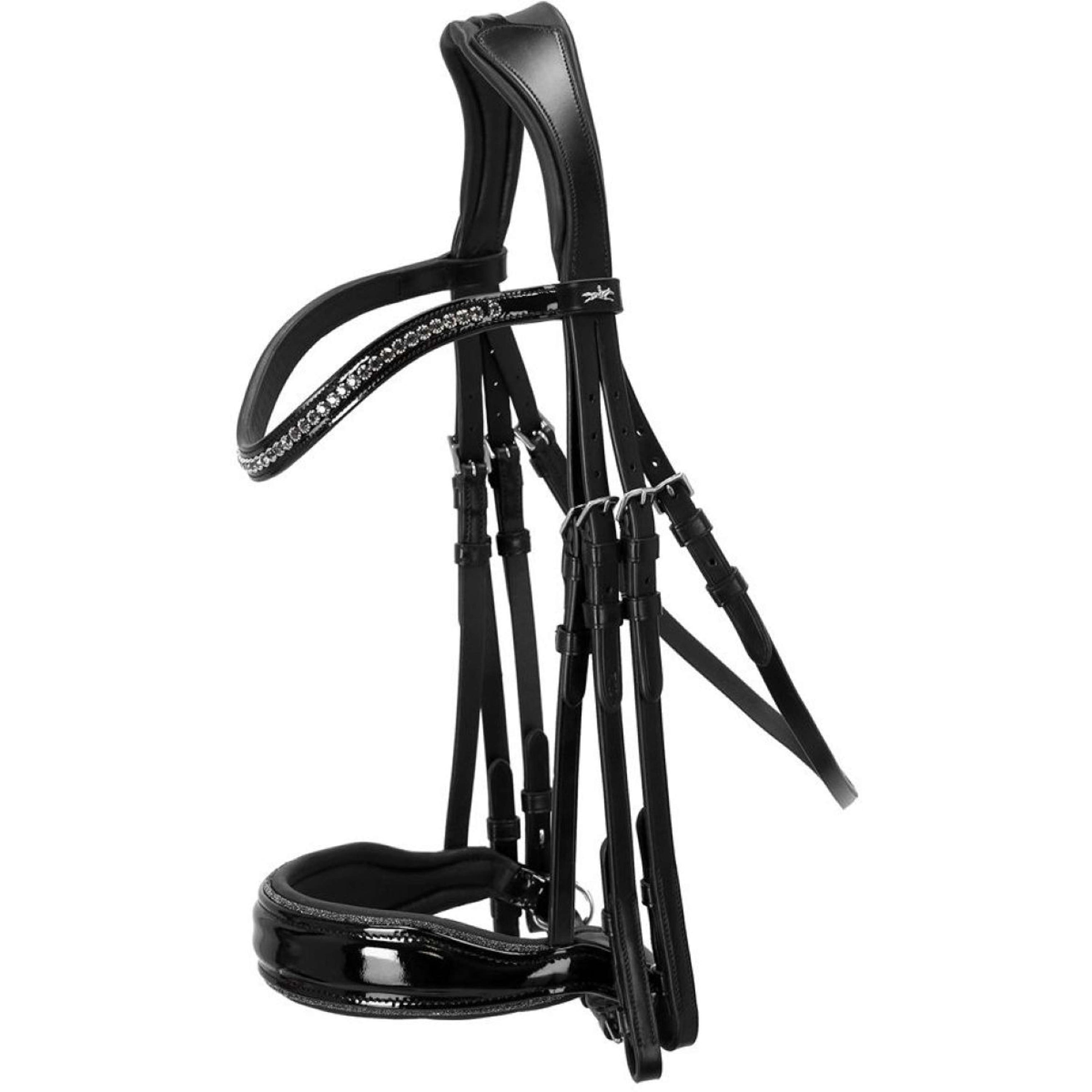 Schockemöhle Briglia Doppia Milan Glam Nero/Vernice/Argento Schockemöhle Briglia Doppia Milan Glam Nero/Vernice/Argento